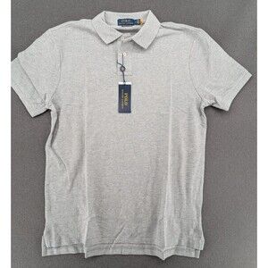 Polo Ralph Lauren Custom Slim Fit Piqué Polo Shirt Heather Gray L NEW $115